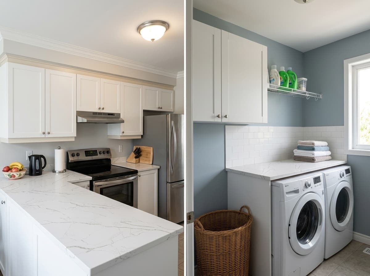 Calacatta Extra by HanStone — laundry room