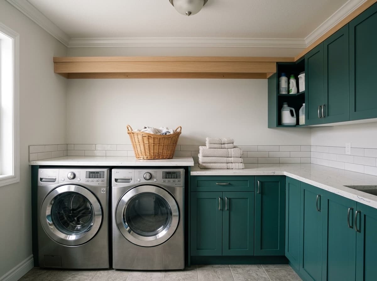 Coral White by Lucent Quartz — laundry room