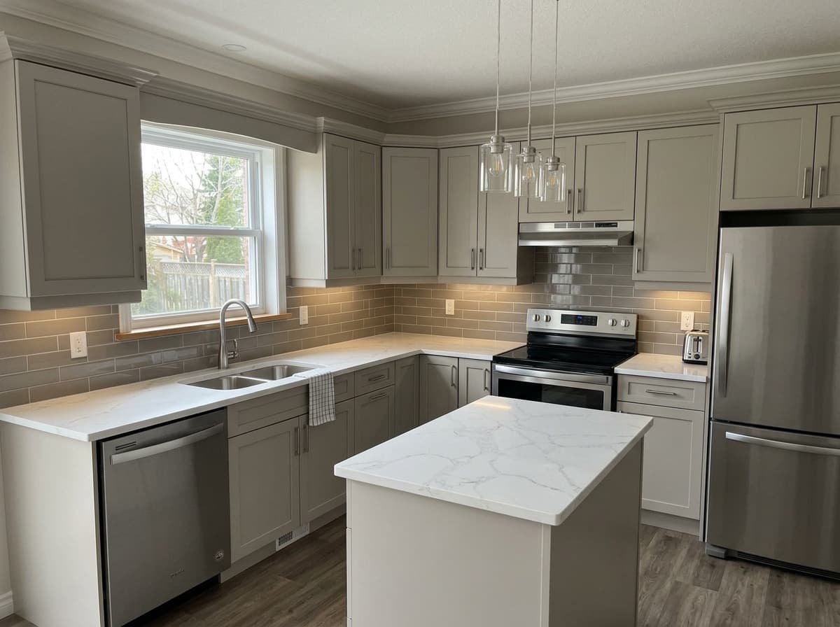 Fume Grise by Lucent Quartz — second kitchen