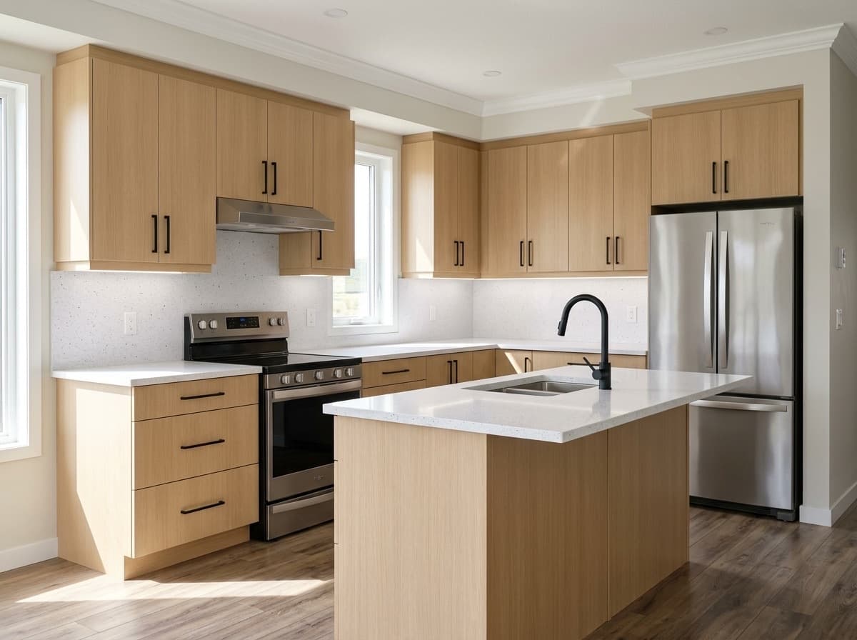 White Night by Lucent Quartz — modern kitchen