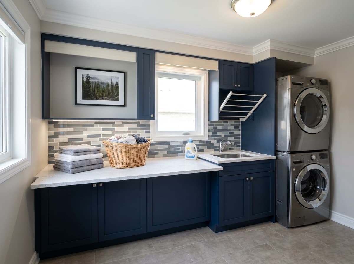 White Night by Lucent Quartz — laundry room