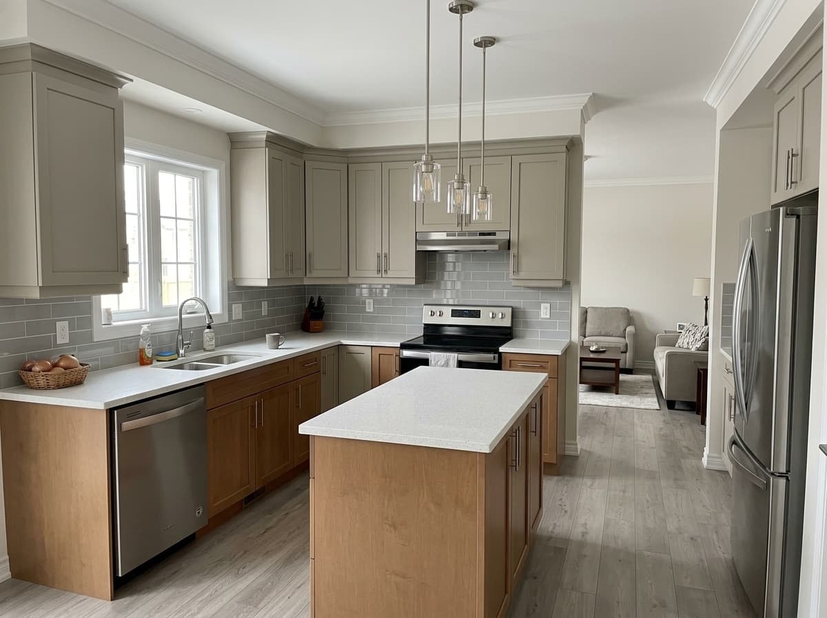 White Night by Lucent Quartz — second kitchen