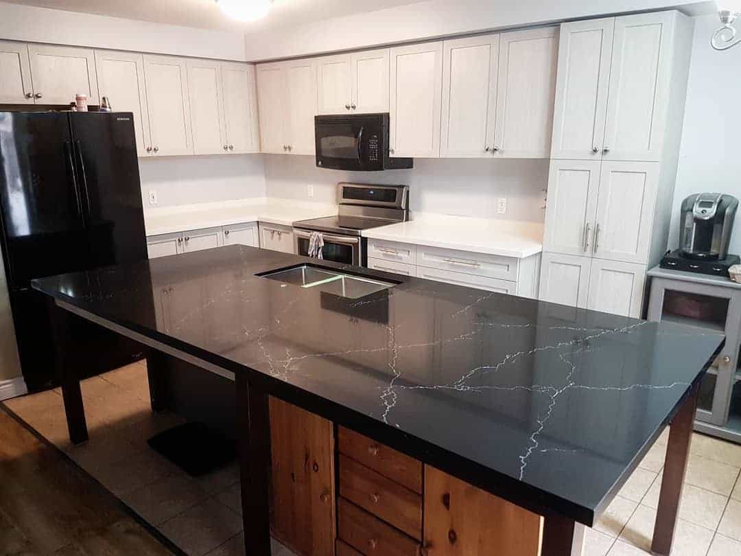 Black Quartz kitchen Countertops