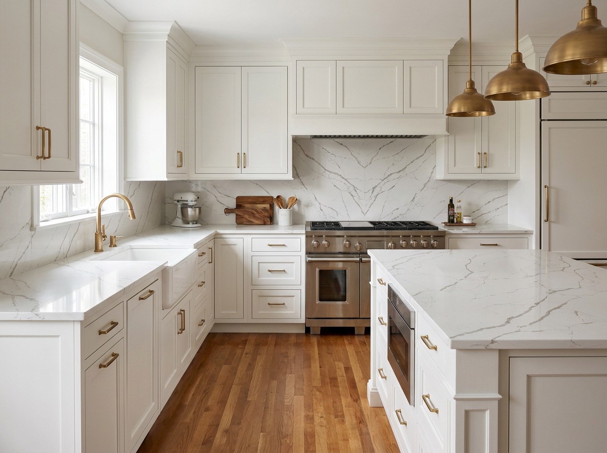 Calacatta Extra by HanStone — classic kitchen backsplash