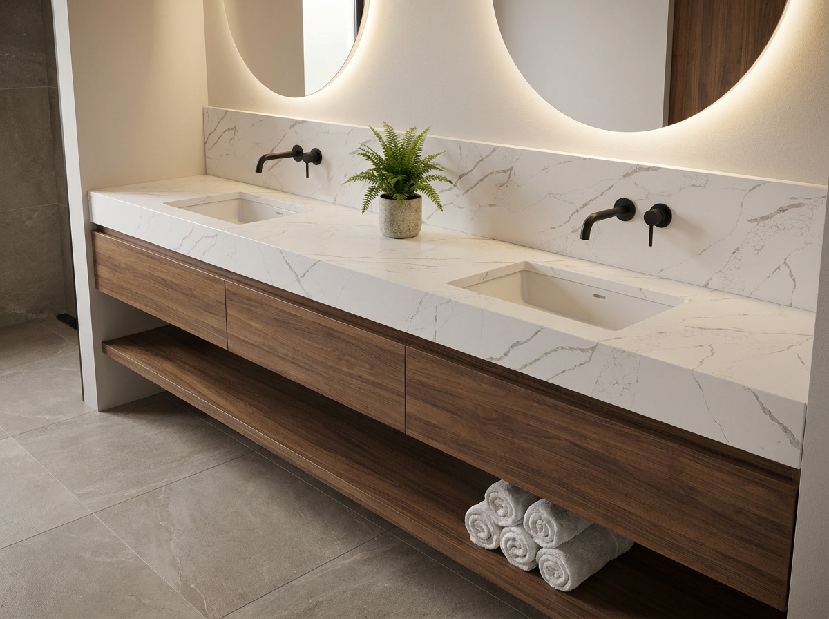 Calacatta Extra by HanStone — bathroom vanity