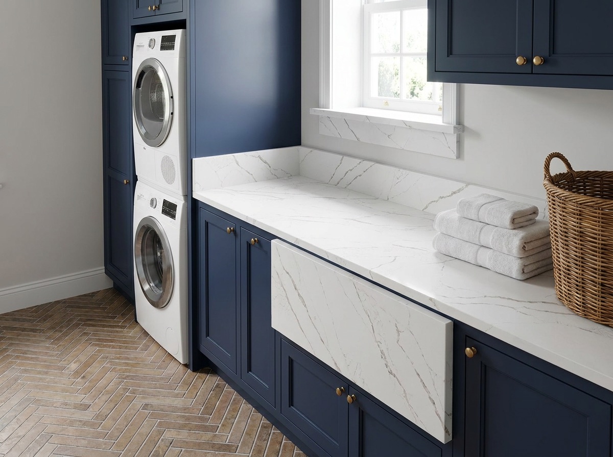 Calacatta Extra by HanStone — laundry room