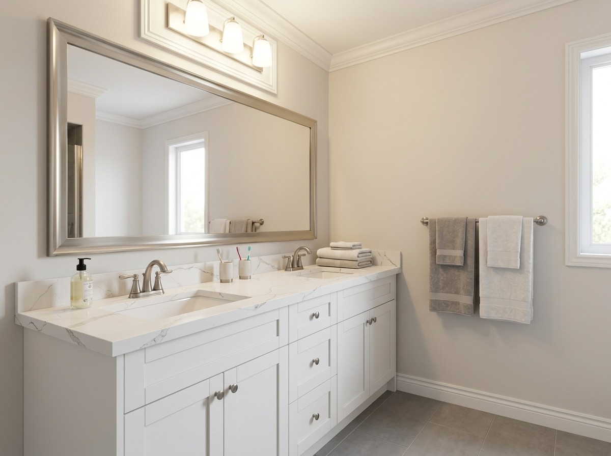 Calacatta Mont by HanStone — bathroom vanity
