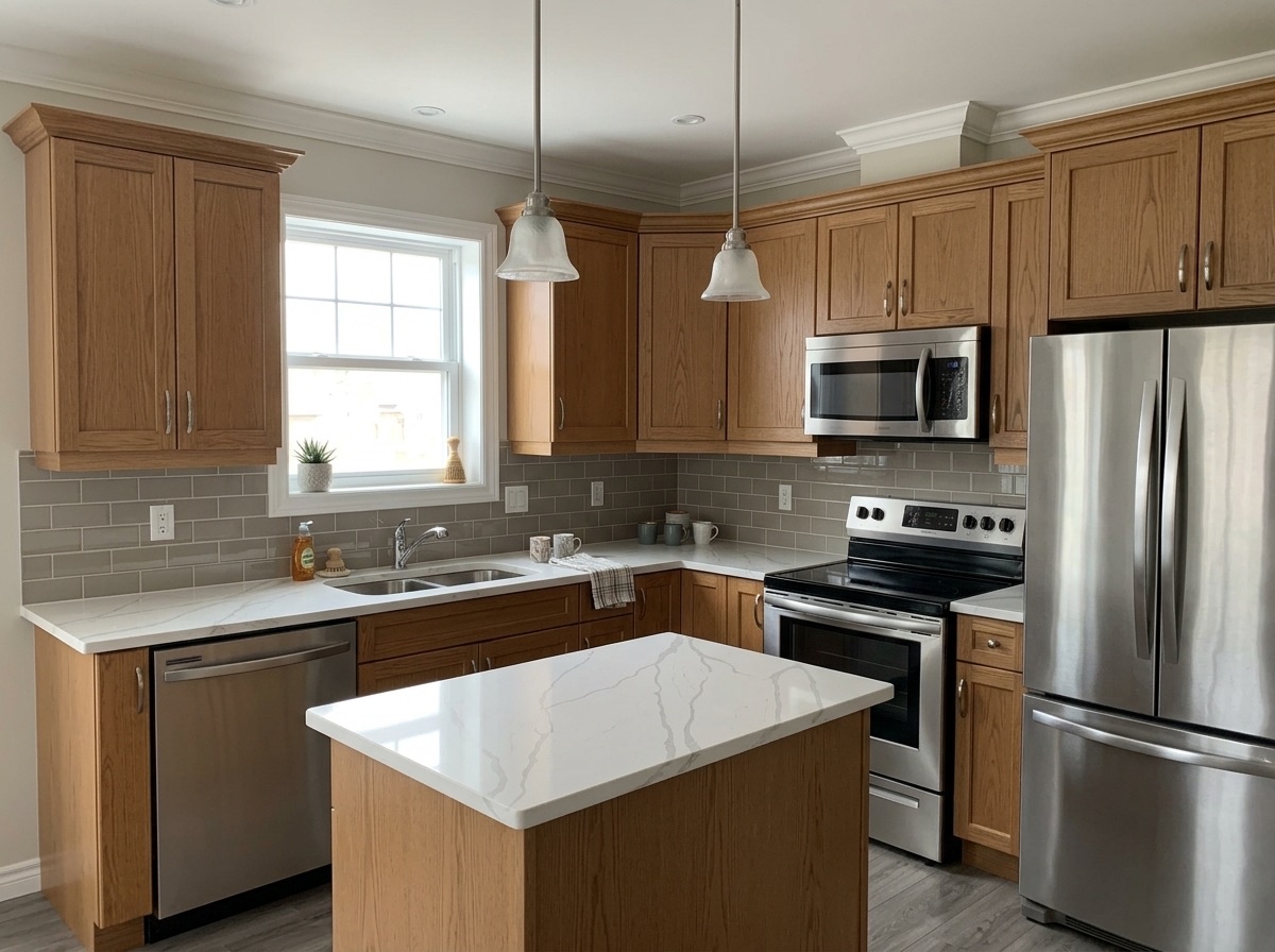 Calacatta Vena G by Lucent Quartz — second kitchen