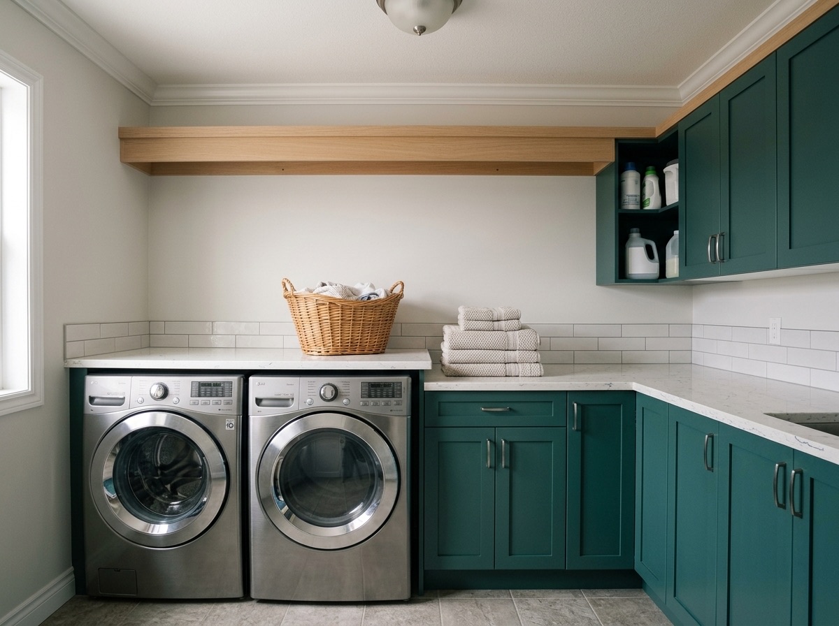 Coral White by Lucent Quartz — laundry room