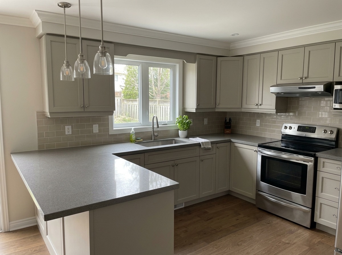 Eclipse Grey by Lucent Quartz — second kitchen