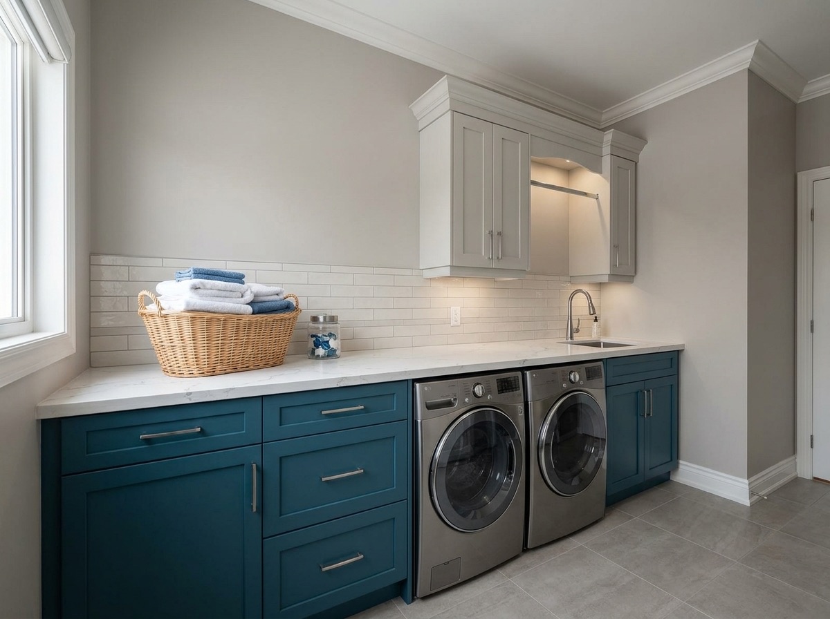 Fume Grise by Lucent Quartz — laundry room