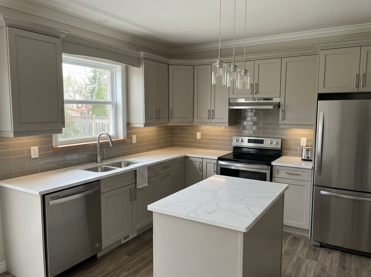 Fume Grise by Lucent Quartz — second kitchen