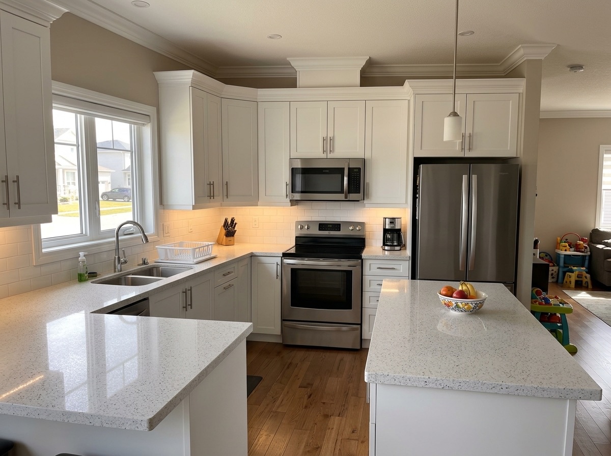 Neige by Lucent Quartz — everyday kitchen