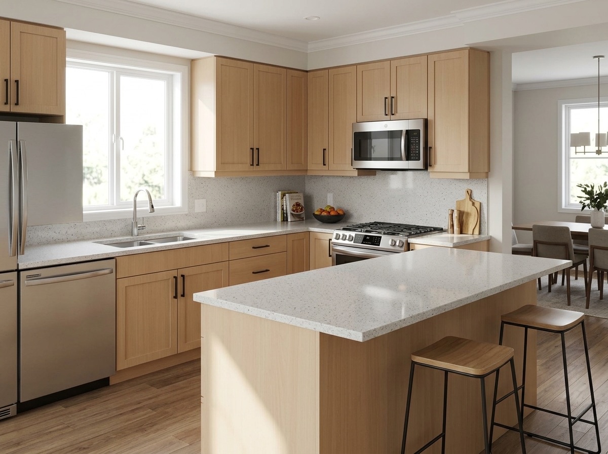 Ocean Foam by Lucent Quartz — modern kitchen