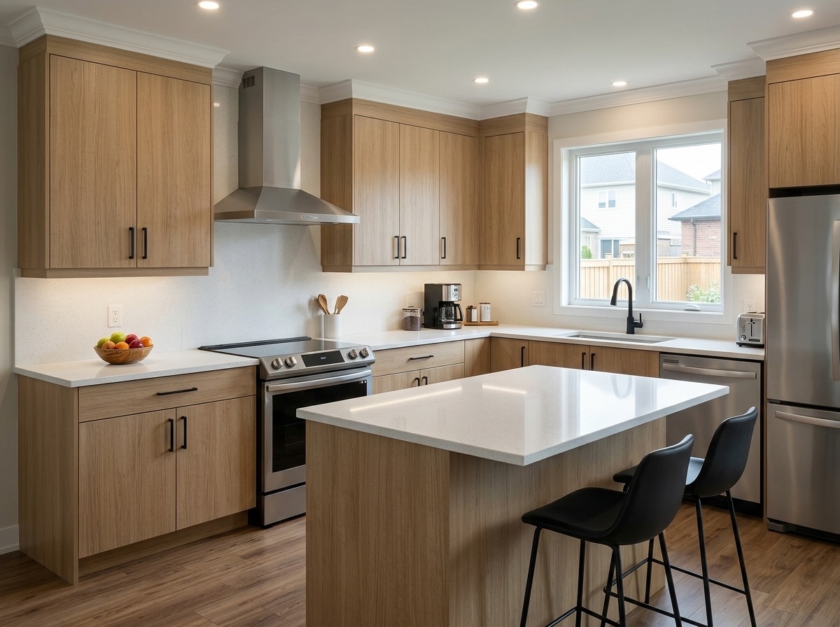 Pure White by Lucent Quartz — modern kitchen