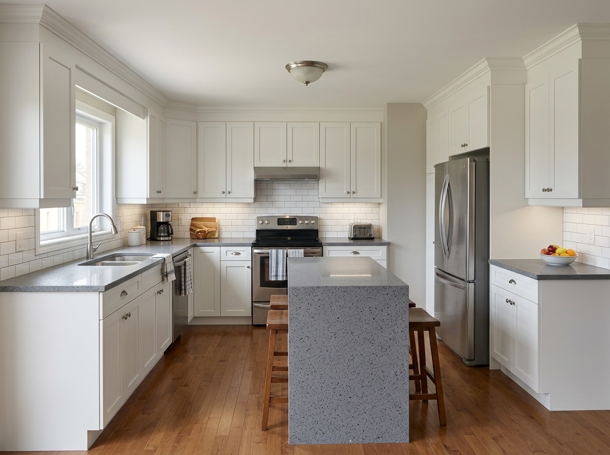 Silver Sparkle by Lucent Quartz — everyday kitchen
