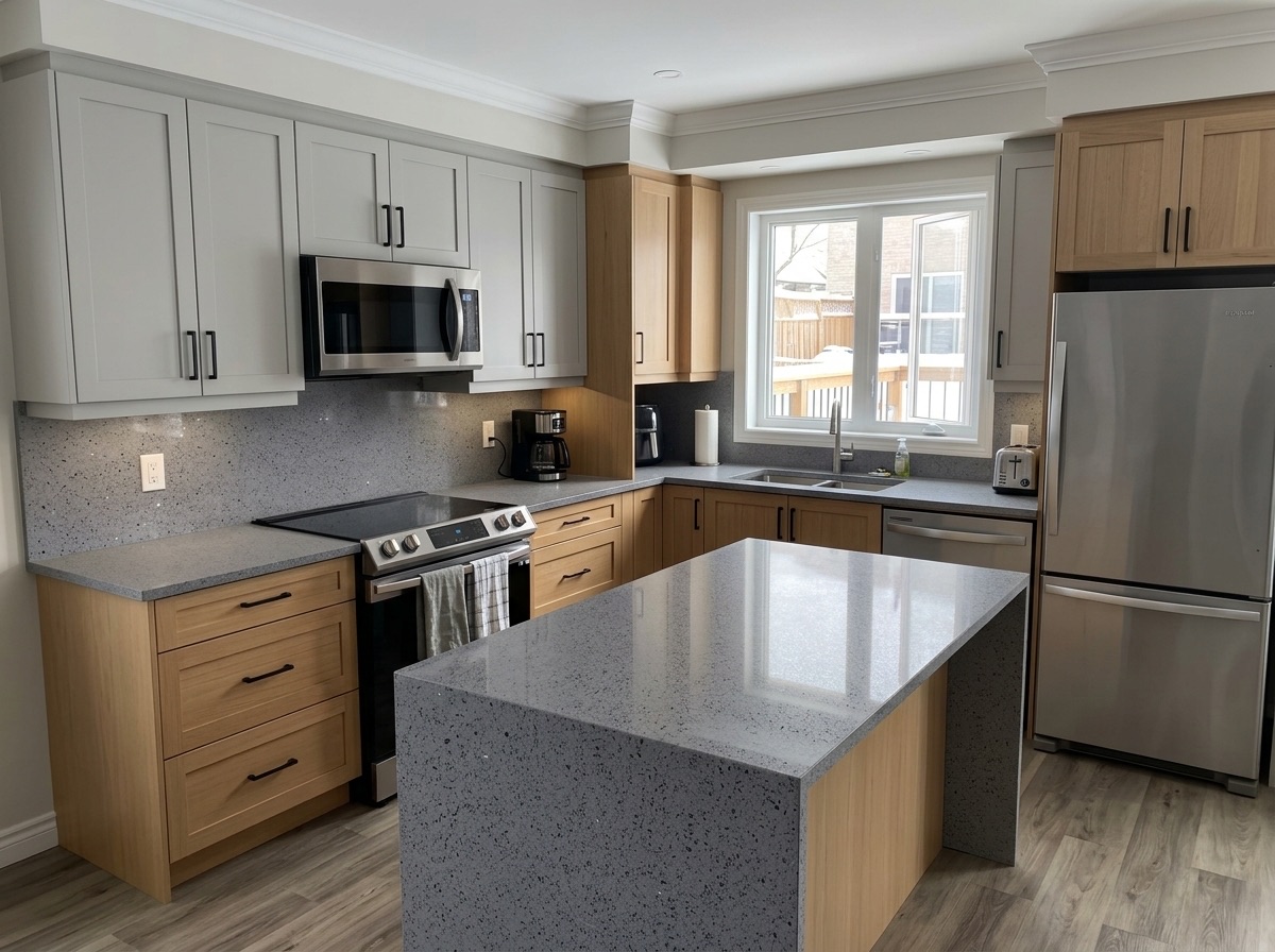 Silver Sparkle by Lucent Quartz — modern kitchen