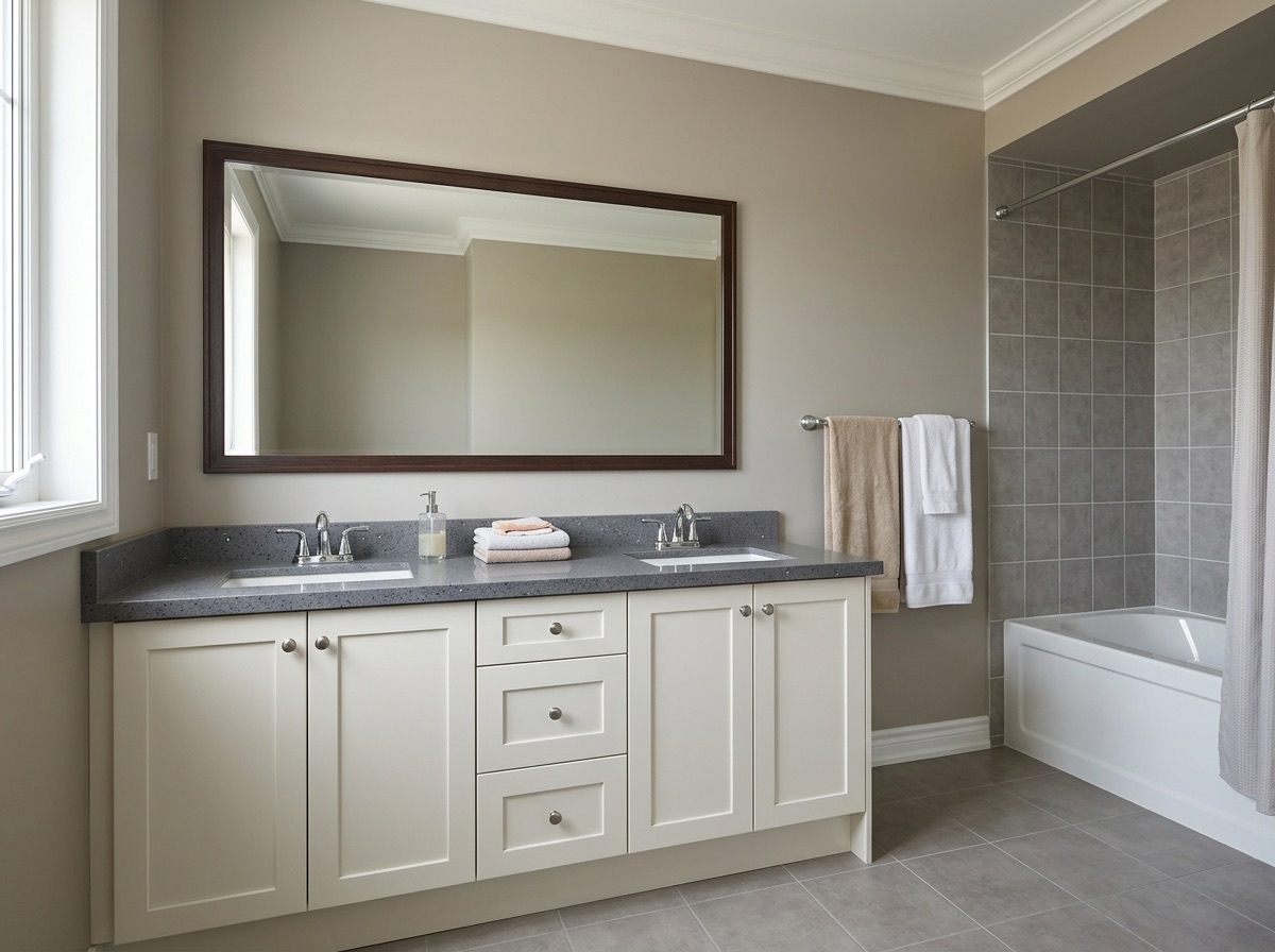 Silver Sparkle by Lucent Quartz — bathroom vanity