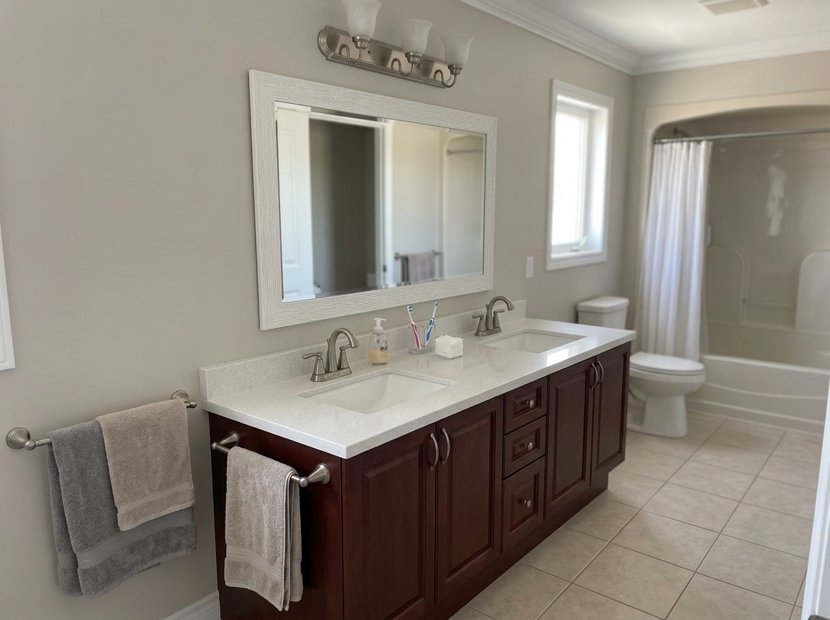 Snow White by Lucent Quartz — bathroom vanity
