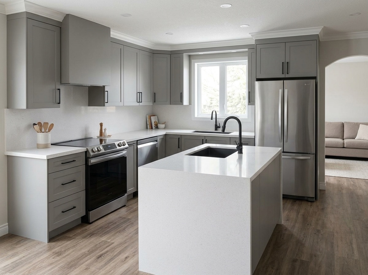 Snowfall by Lucent Quartz — modern kitchen