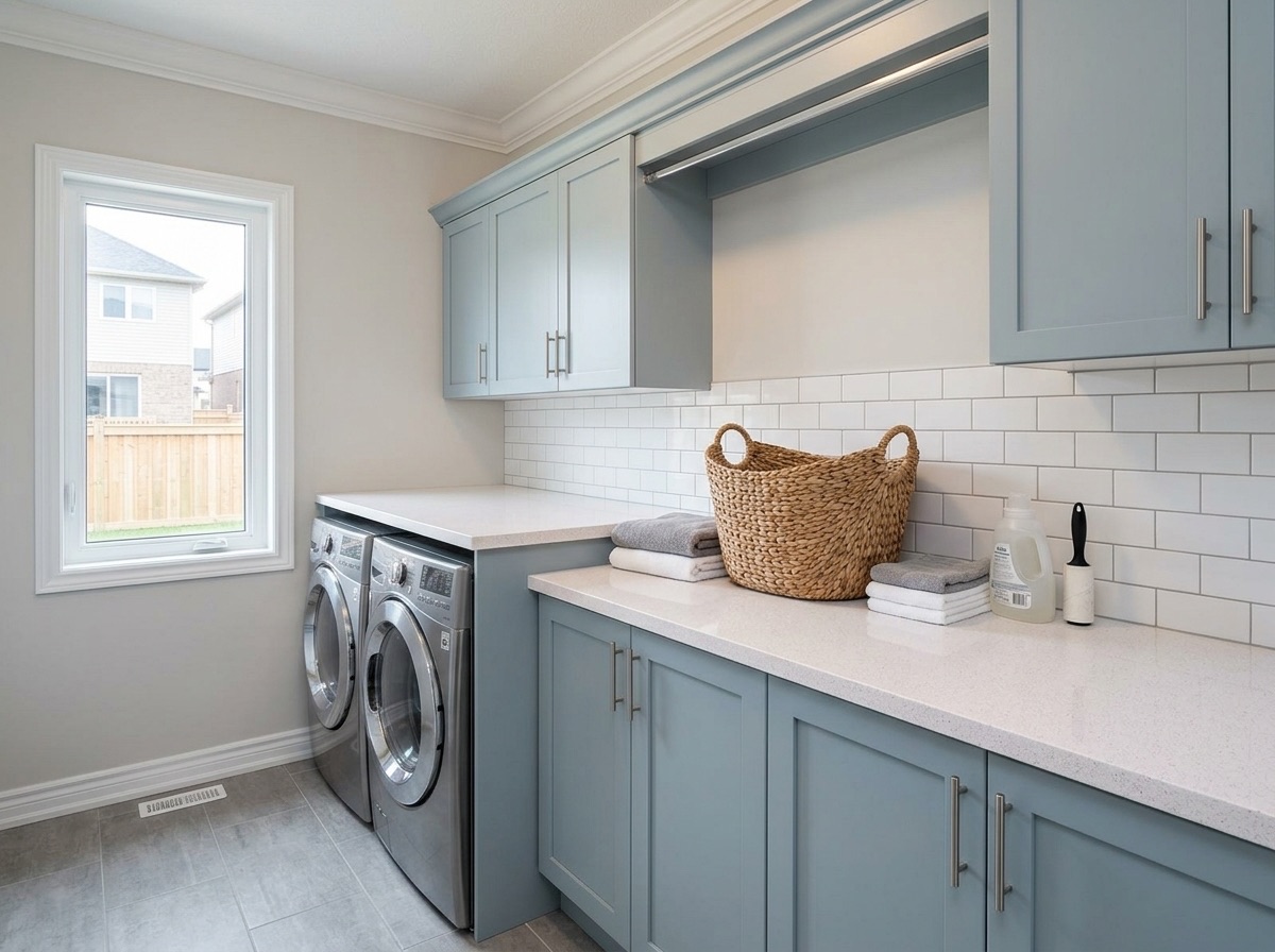 Snowfall by Lucent Quartz — laundry room
