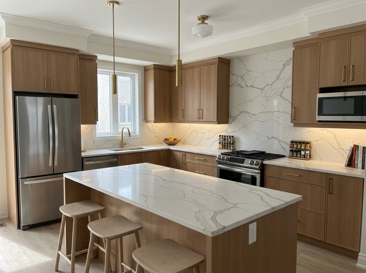 Statuario Intenso by Lucent Quartz — modern kitchen