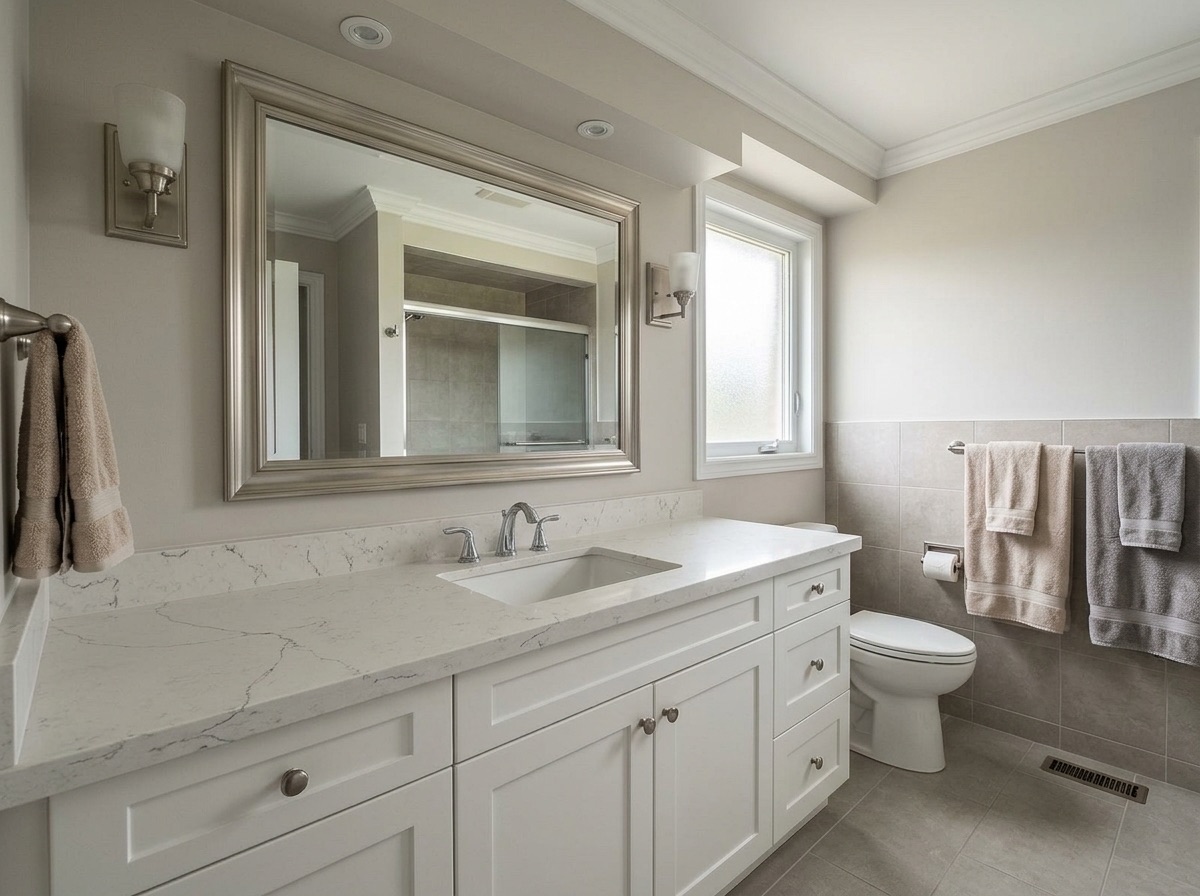 Venato by Lucent Quartz — bathroom vanity