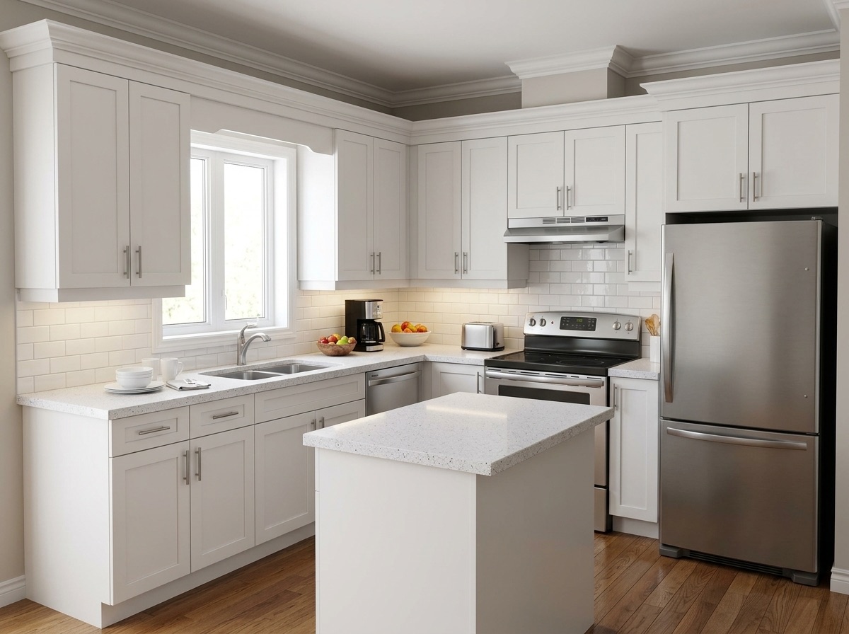 White Night by Lucent Quartz — everyday kitchen